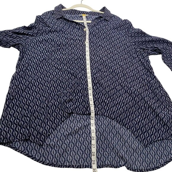 Habitat Clothes To Live In Navy & White Button Down Tunic Shirt Geometric XXL - Picture 9 of 10